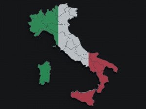 Political Map of Italy 3D Model