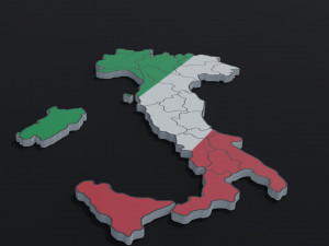 Political Map of Italy 3D Модель