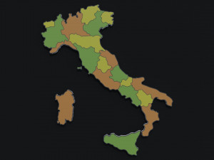Political Map of Italy 3D Модель