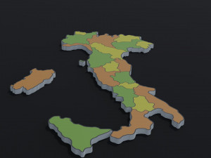 Political Map of Italy 3D Модель