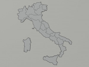 Political Map of Italy 3D Модель