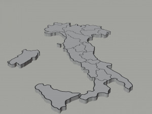 Political Map of Italy 3D Модель