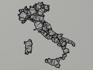 Political Map of Italy 3D Модель