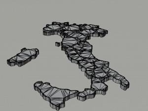Political Map of Italy 3D Модель
