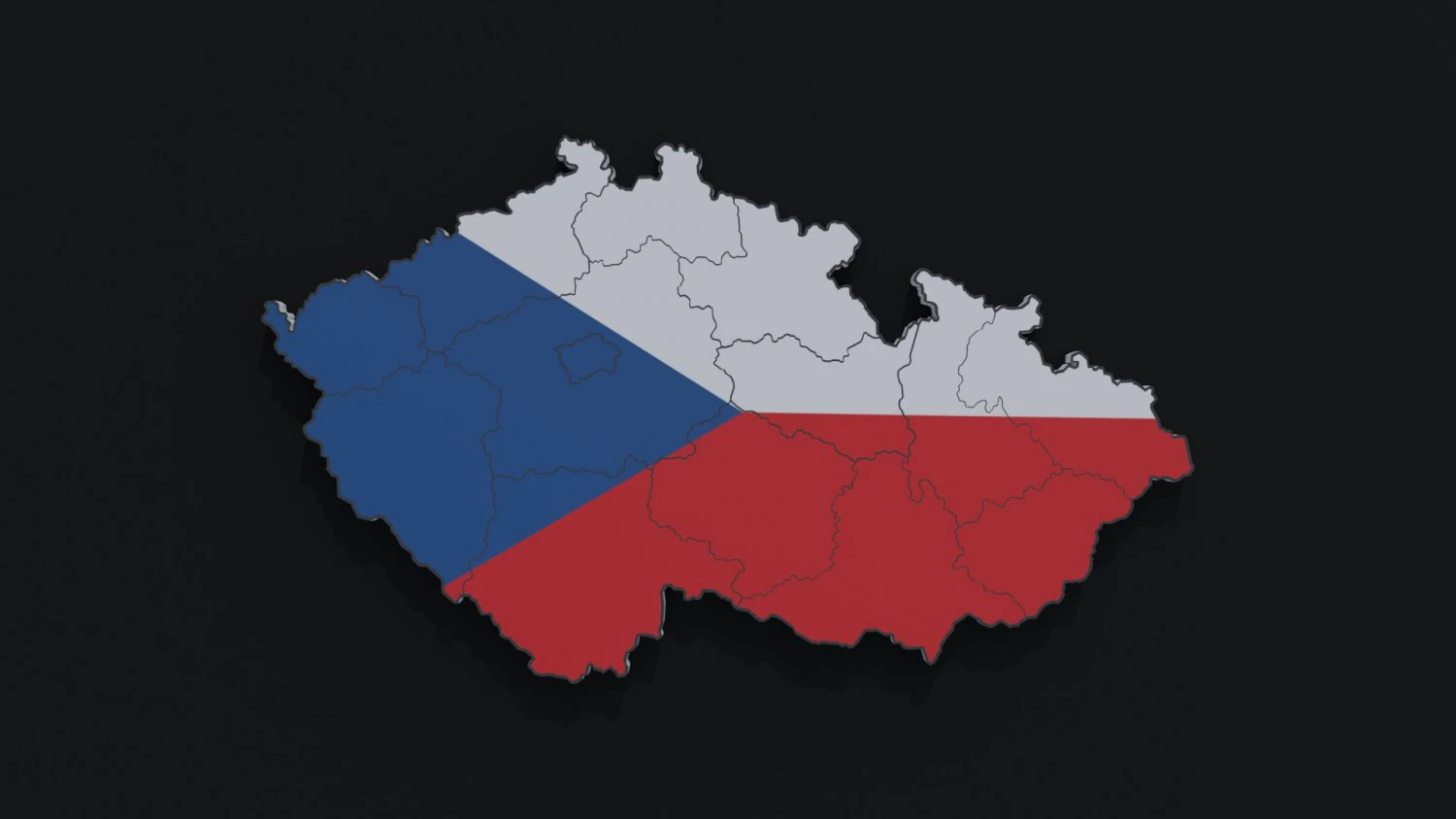 Political Map of Czech Republic 3D Model .c4d .max .obj .3ds .fbx .stl .blend