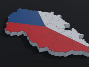 Political Map of Czech Republic 3D Model
