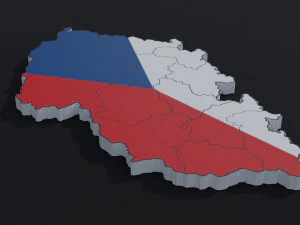 Political Map of Czech Republic 3D Model