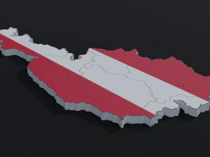 Political Map of Austria 3D Model