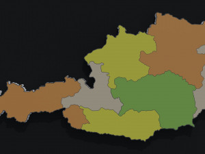 Political Map of Austria 3D Модель