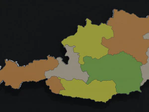 Political Map of Austria 3D Model