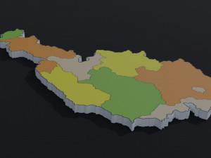 Political Map of Austria 3D Модель