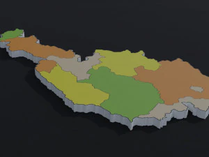 Political Map of Austria 3D Model