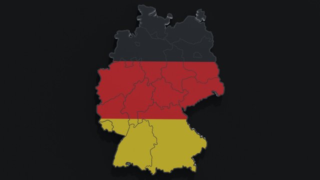 Political Map of Germany 3D 模型 .c4d .max .obj .3ds .fbx .stl .blend 