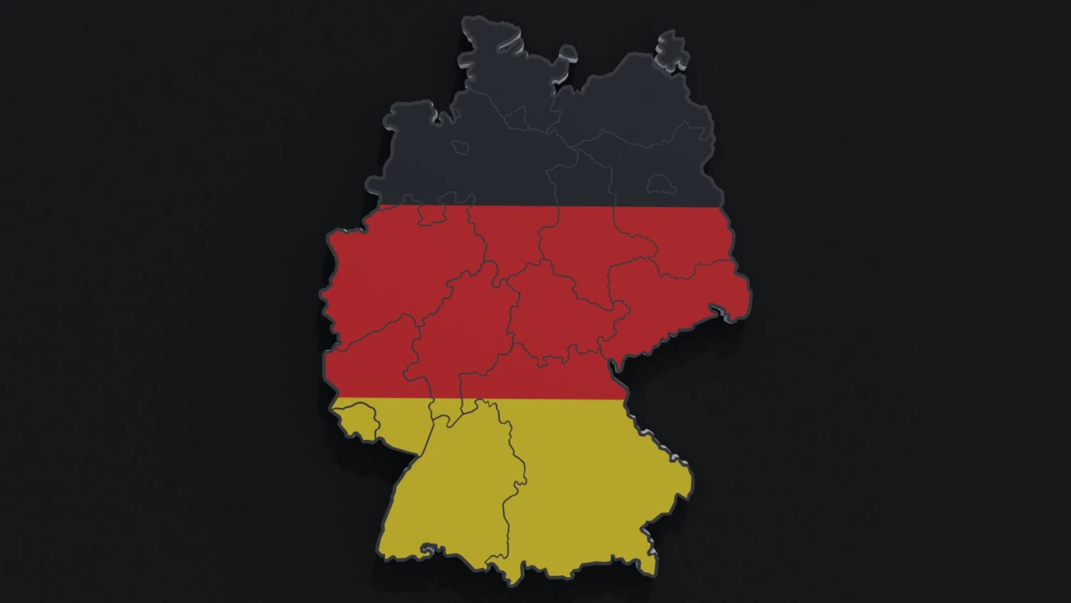 Political Map of Germany 3D Model .c4d .max .obj .3ds .fbx .stl .blend