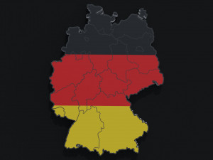 Political Map of Germany 3D Model