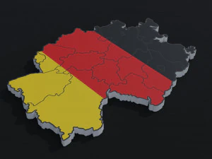 Political Map of Germany 3D Model