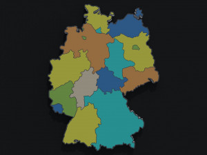 Political Map of Germany 3D 模型