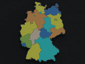 Political Map of Germany 3D Model