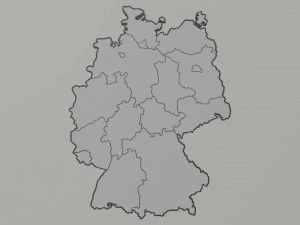 Political Map of Germany 3D Model