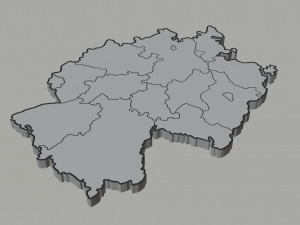 Political Map of Germany 3D 模型