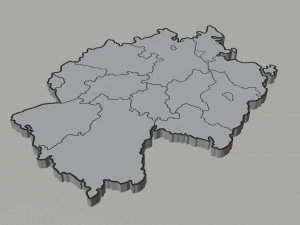 Political Map of Germany 3D Model