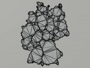Political Map of Germany 3D Model