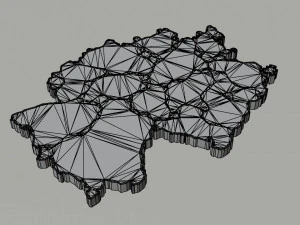 Political Map of Germany 3D Model