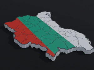 Political Map of Bulgaria 3D Model