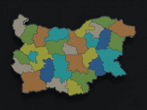 Political Map of Bulgaria 3D Model