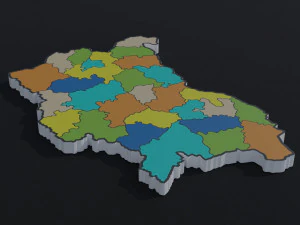Political Map of Bulgaria 3D Model