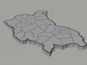 Political Map of Bulgaria 3D Model