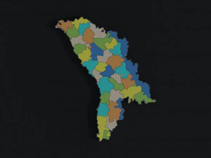 Political Map of Moldova 3D Model