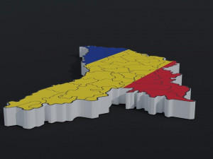 Political Map of Moldova Modelo 3D