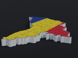 Political Map of Moldova 3D Model