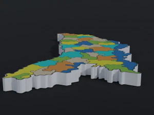 Political Map of Moldova 3D Model