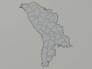 Political Map of Moldova 3D Model