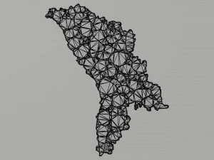 Political Map of Moldova 3D Model