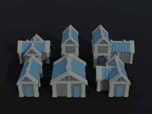 Cartoon fantasy light city asset Polygonal Style 3D 模型