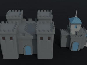 Cartoon fantasy light city asset Polygonal Style 3D 模型