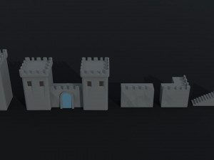 Cartoon fantasy light city asset Polygonal Style 3D 模型