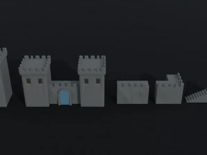 Cartoon fantasy light city asset Polygonal Style 3D Model