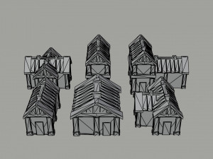 Cartoon fantasy light city asset Polygonal Style 3D 模型