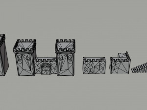 Cartoon fantasy light city asset Polygonal Style 3D 模型