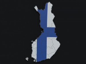Political Map of Finland 3D Model