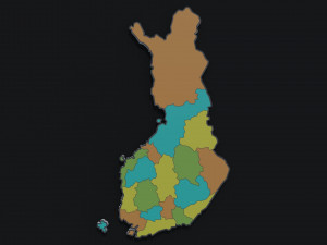 Political Map of Finland 3D Model