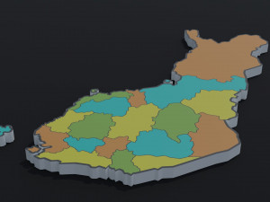 Political Map of Finland 3D Model