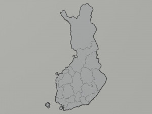 Political Map of Finland 3D Model