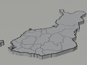Political Map of Finland 3D Model