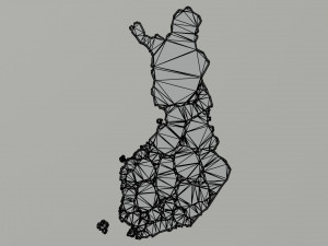 Political Map of Finland 3D Model
