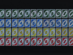 Board game UNO and dice 3D Model